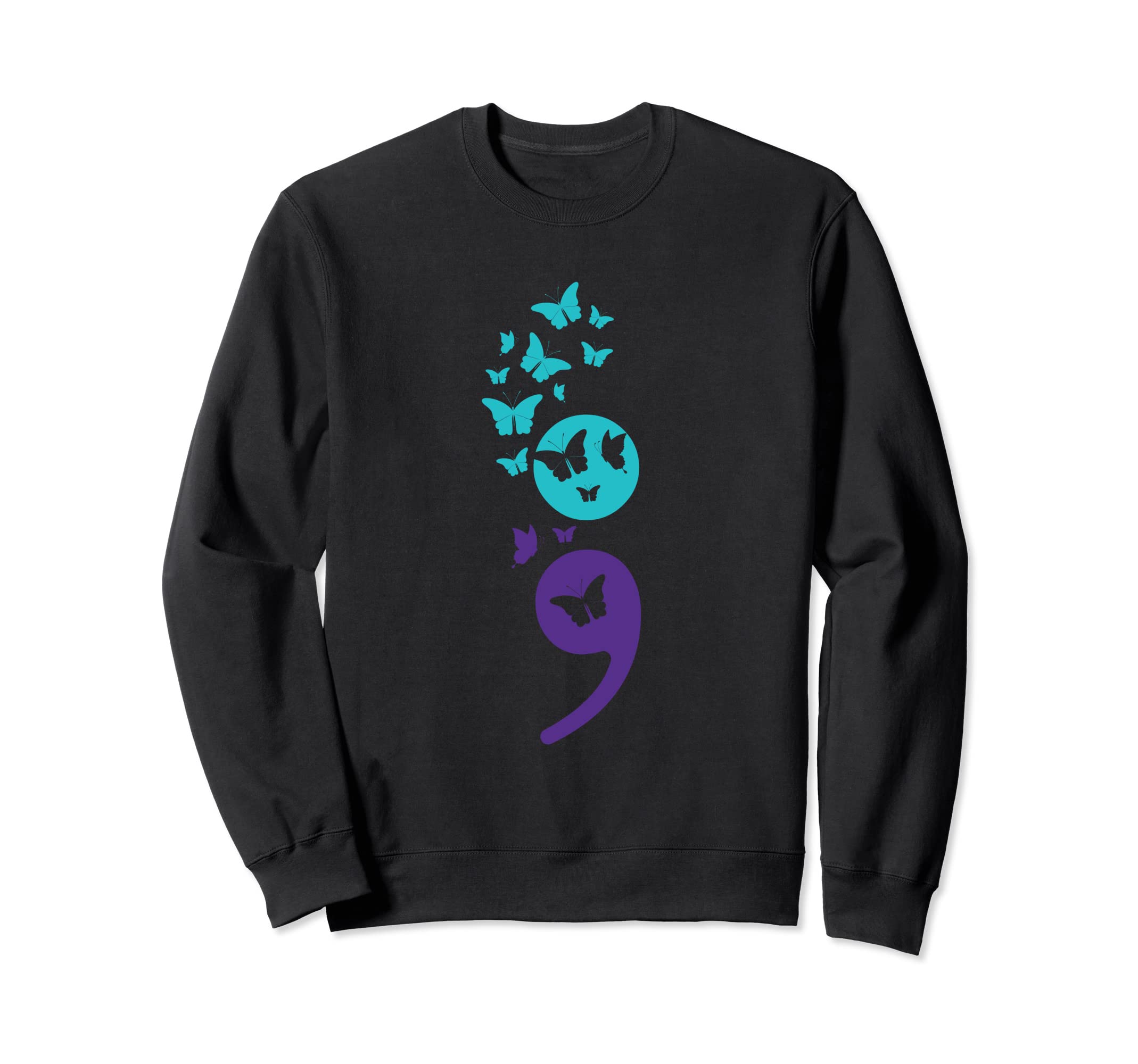Butterfly Semicolon Suicide Sweatshirt - Casual Everyday Wear for Adults - T-Shirt, Sweatshirt, Hoodie