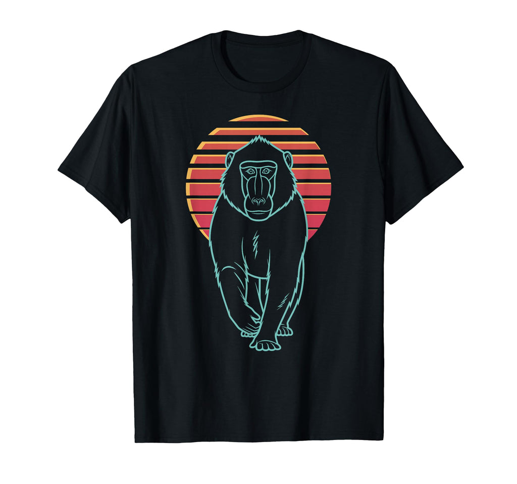 Baboon Lover Animal Synthwave 80S T-Shirt - Custom Art Print Unisex - T-Shirt, Sweatshirt, Hoodie