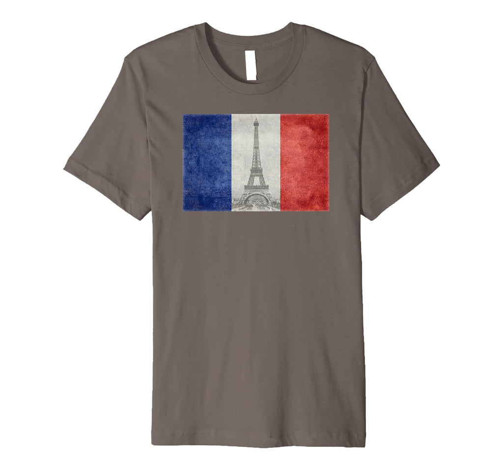 French Flag Postcard Eiffel Tower T-Shirt - Aesthetic Graphic Unisex - T-Shirt, Sweatshirt, Hoodie