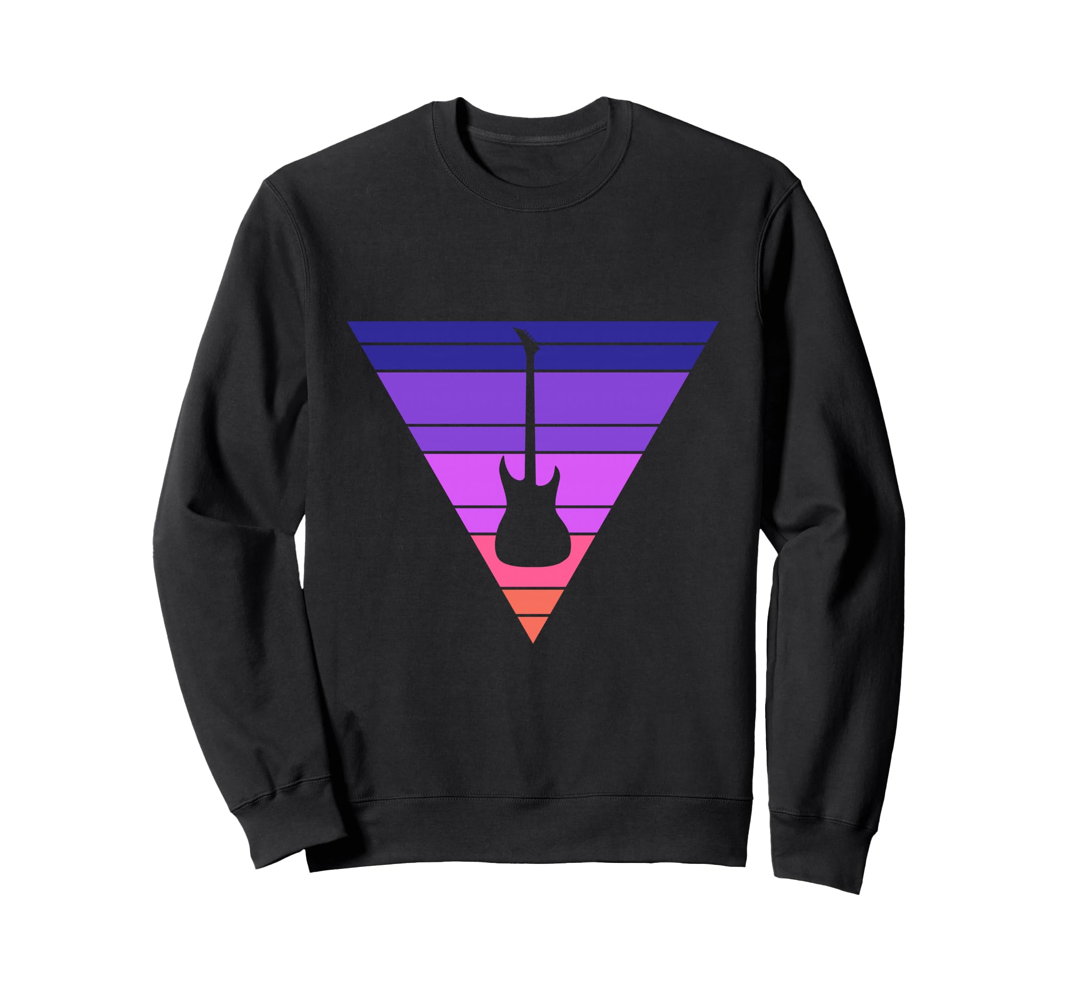 Electric Guitar Vaporwave 80S Sunset Sweatshirt - Custom Art Print Unisex - T-Shirt, Sweatshirt, Hoodie