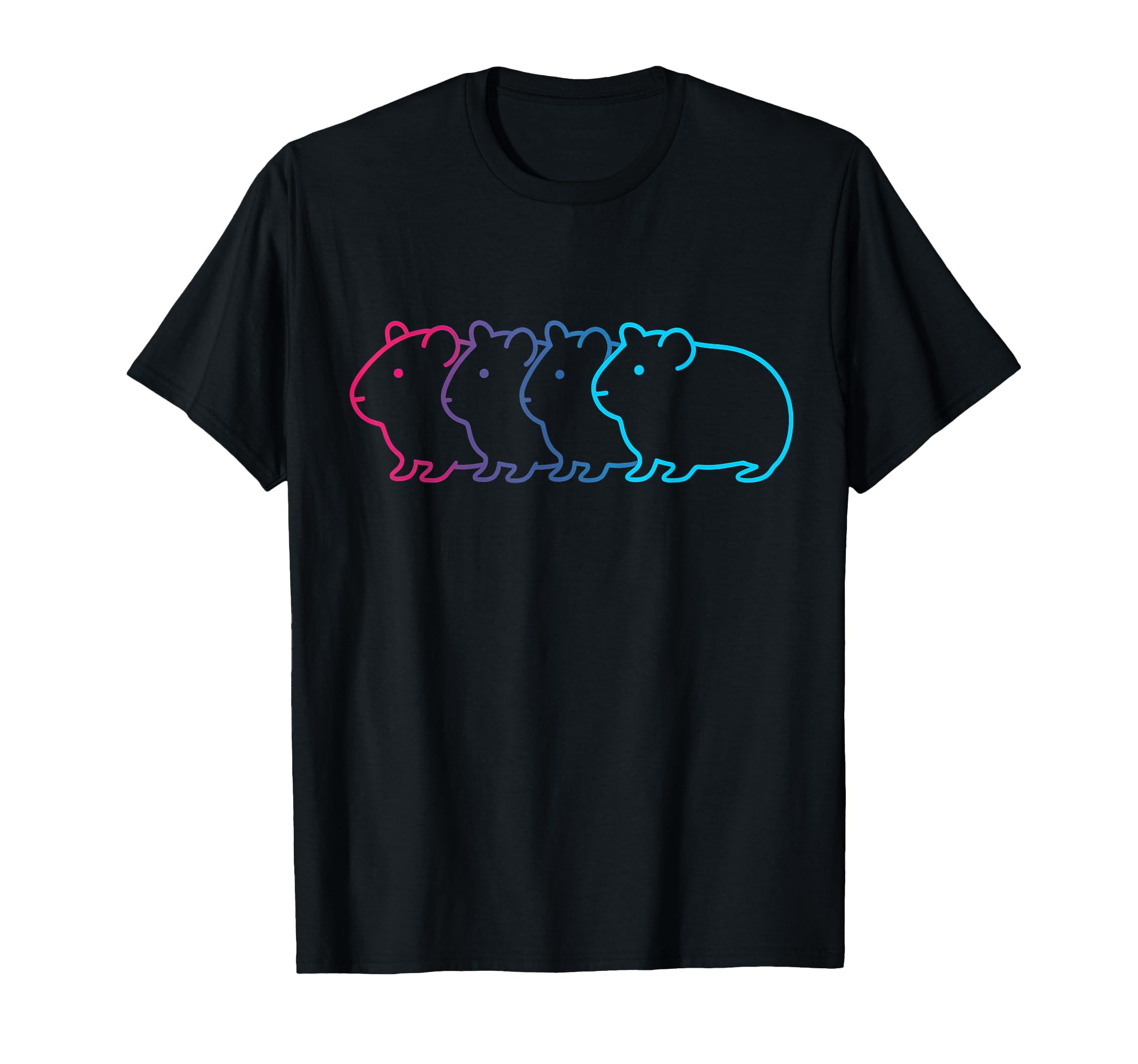 Guinea Pig Silhouette Synthwave T-Shirt - Minimalist Print Men Women - T-Shirt, Sweatshirt, Hoodie