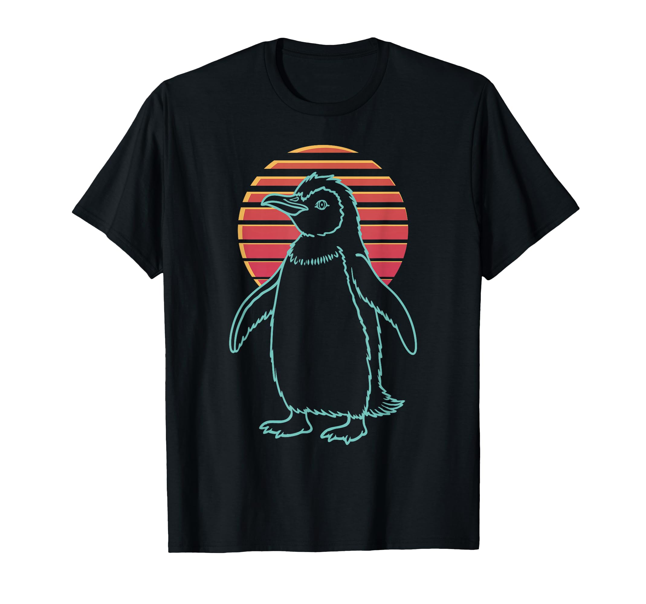 Penguin Lover Animal Synthwave 80S T-Shirt - Minimalist Print Men Women - T-Shirt, Sweatshirt, Hoodie