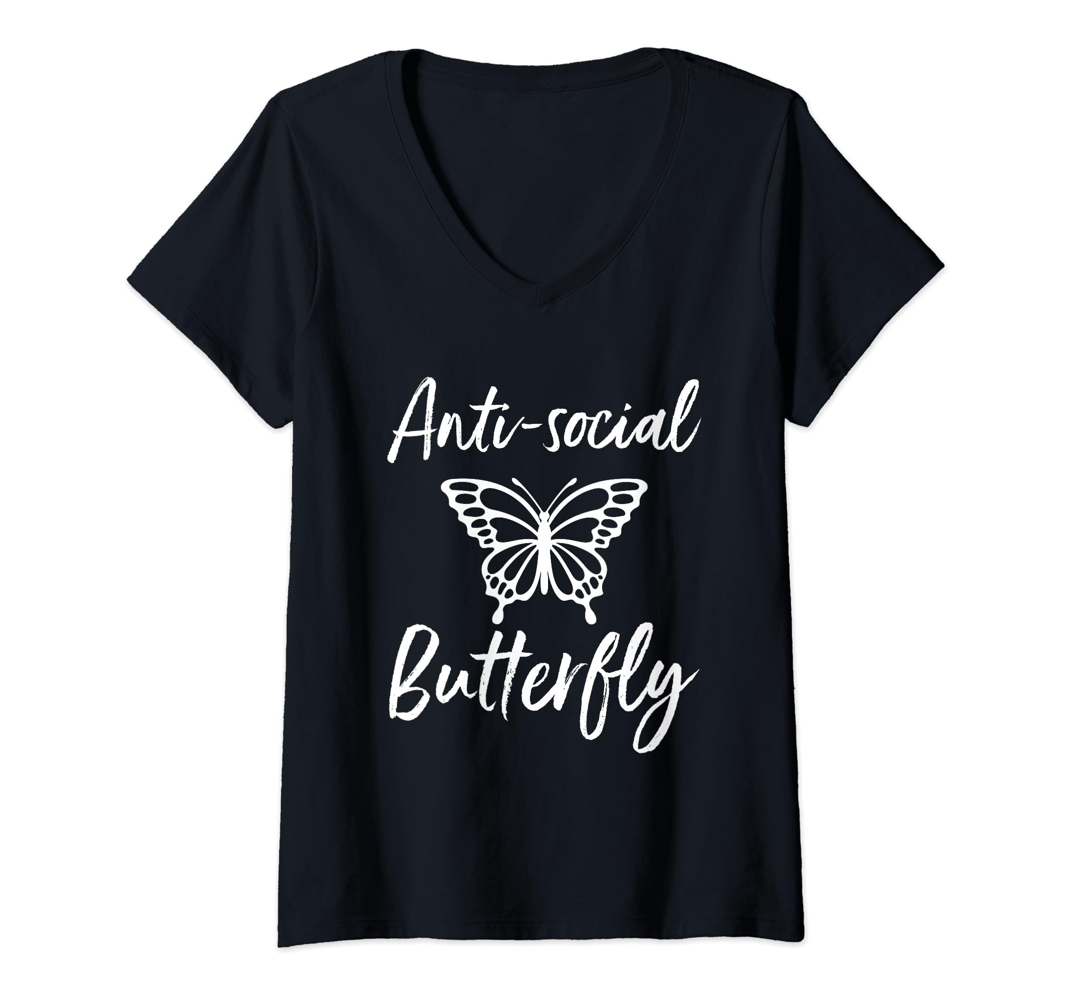 Anti Social Butterfly Funny Womens V T-Shirt - Aesthetic Graphic Men Women - T-Shirt, Sweatshirt, Hoodie