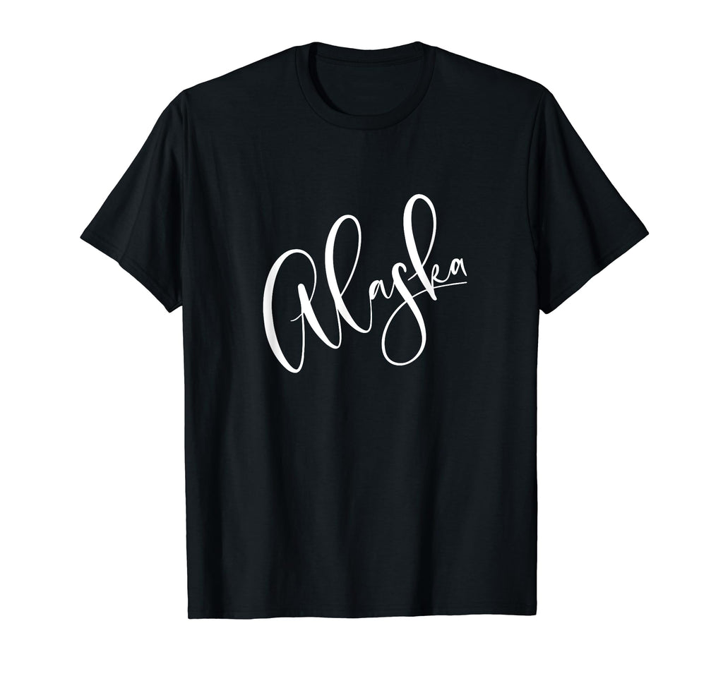 Alaska Souvenir Gift Calligraphy T-Shirt - Casual Everyday Wear Men Women - T-Shirt, Sweatshirt, Hoodie