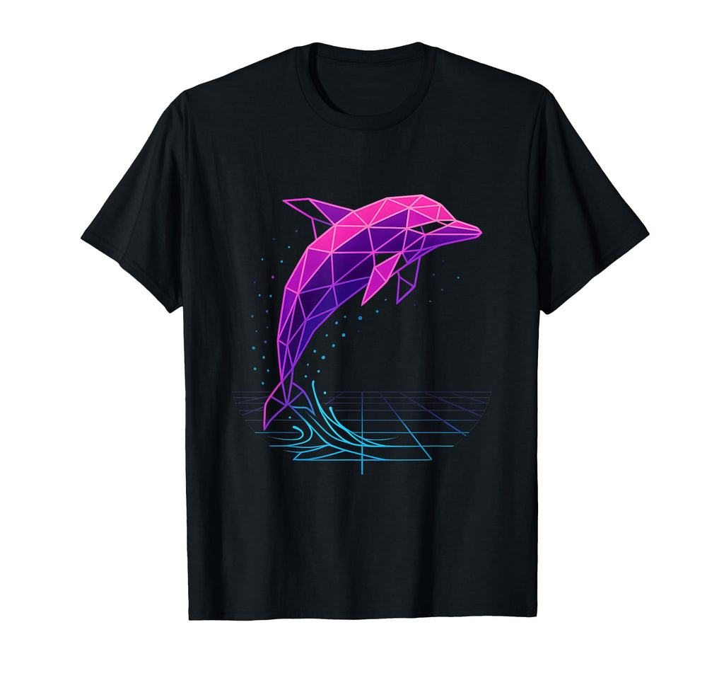Vaporwave Dolphin Synthwave Ocean 80S Sweatshirt - Unique Graphic Unisex - T-Shirt, Sweatshirt, Hoodie