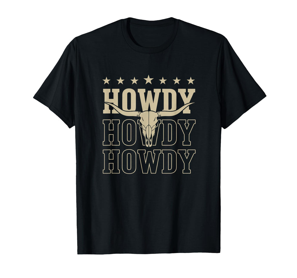 Western Cowboy Howdy Longhorn Sweatshirt - Minimalist Print for Adults - T-Shirt, Sweatshirt, Hoodie