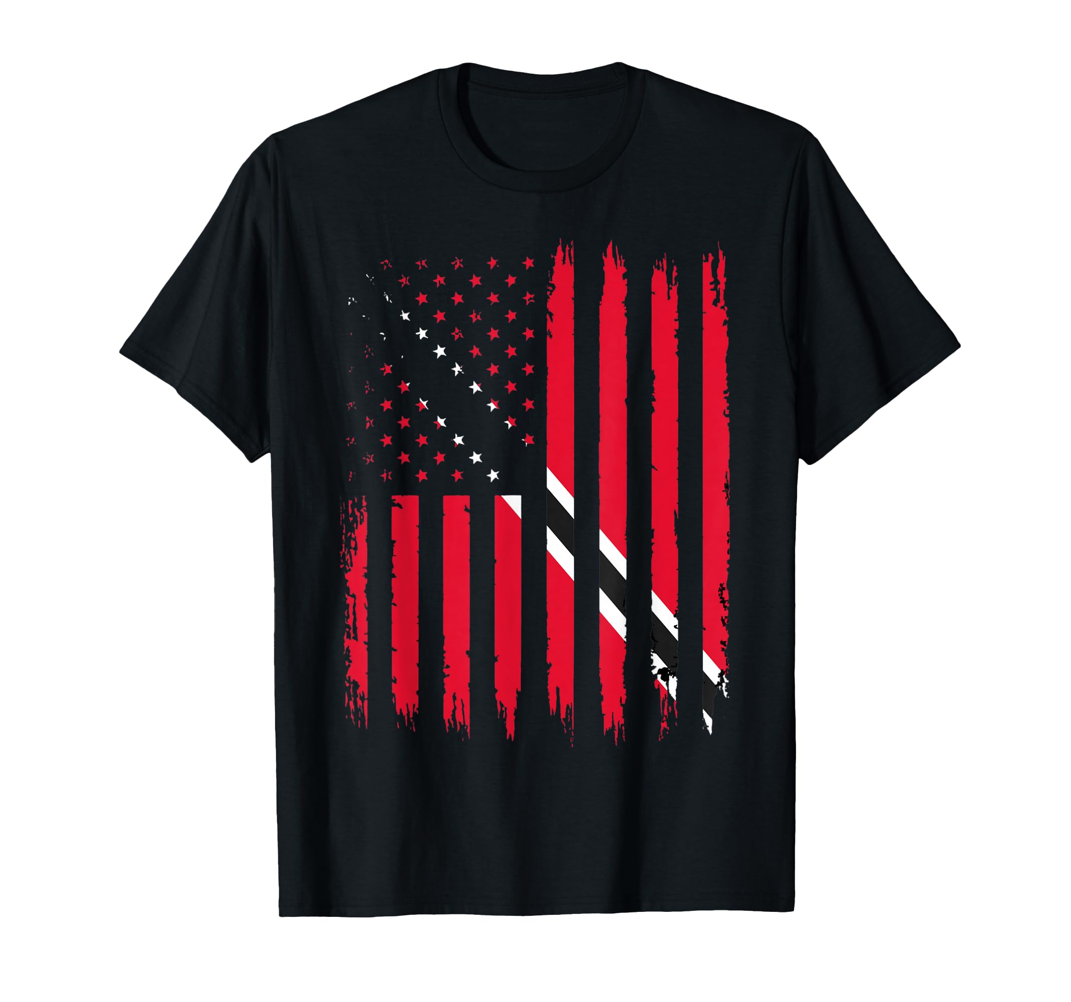 American Flag Trinidad And Tobago T-Shirt - Minimalist Print for Adults - T-Shirt, Sweatshirt, Hoodie