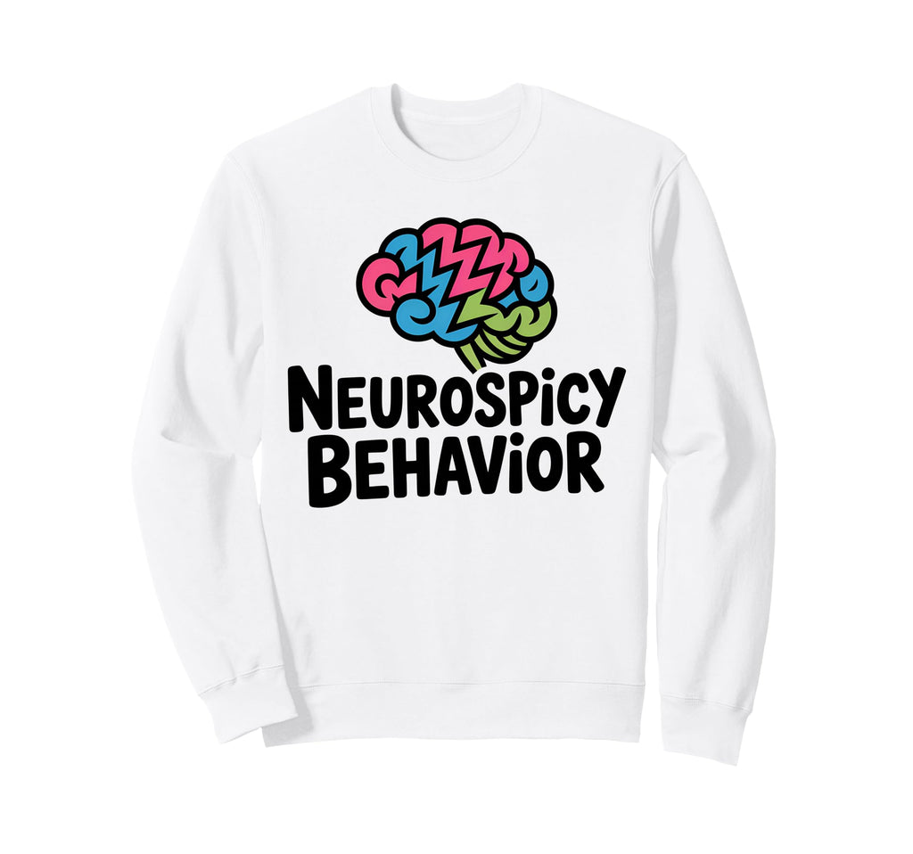 Vibrant Neurospicy Brain Sweatshirt - Minimalist Print for Adults - T-Shirt, Sweatshirt, Hoodie