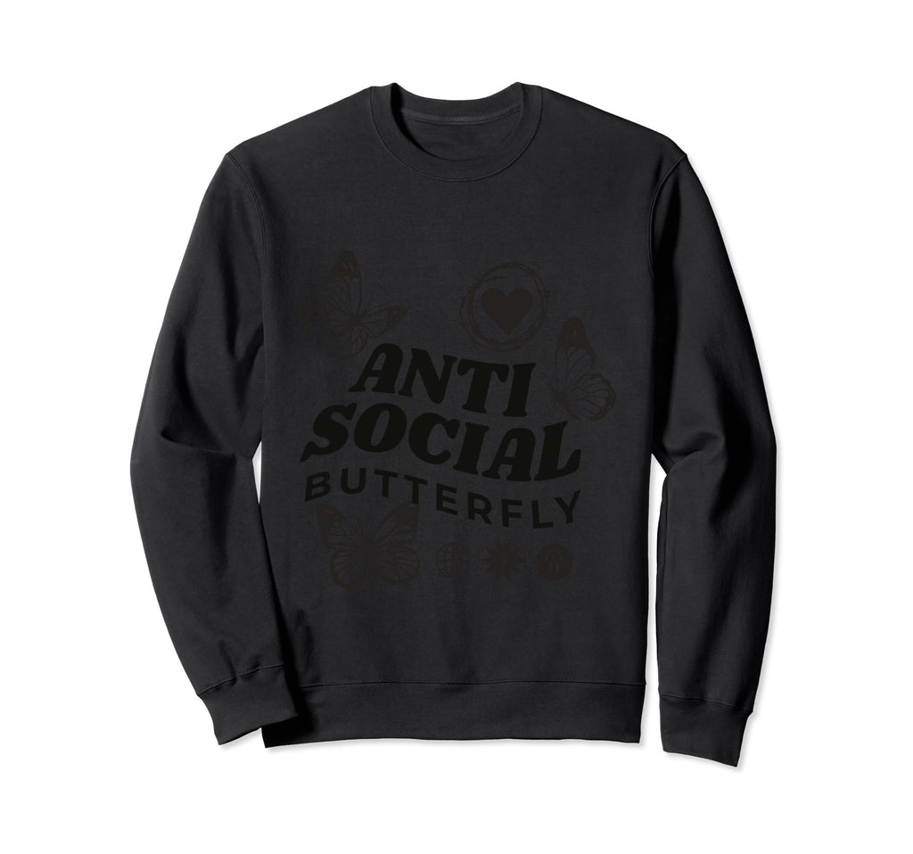 Antisocial Butterfly Introverts Unite Sweatshirt - Graphic Print Men Women - T-Shirt, Sweatshirt, Hoodie