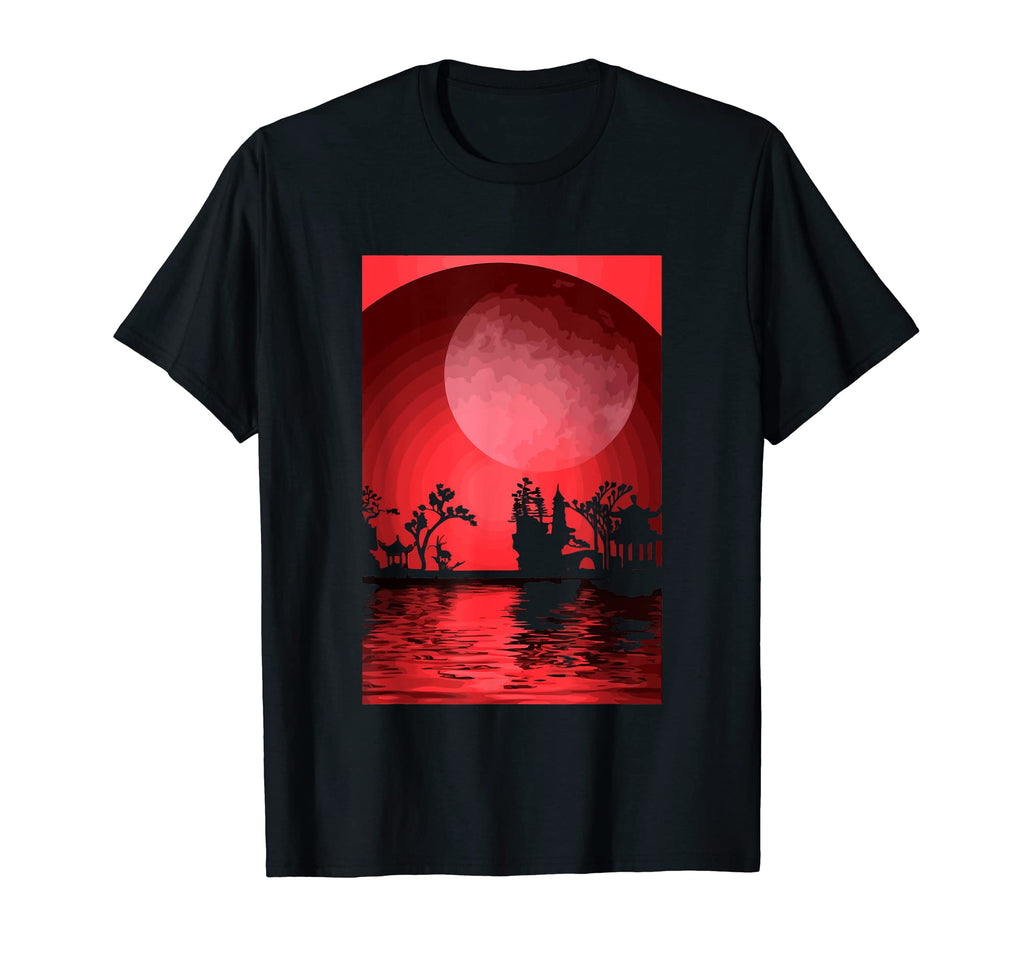 Trees Beach Sunset Tropical Summer T-Shirt - Minimalist Print Men Women - T-Shirt, Sweatshirt, Hoodie