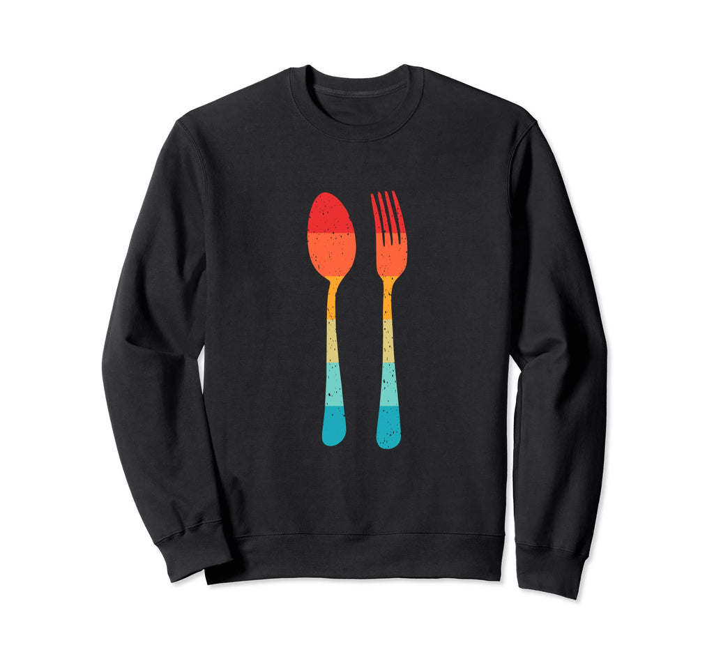 Spoon Fork Silhouette 70S 80S Sweatshirt - Graphic Print for Adults - T-Shirt, Sweatshirt, Hoodie