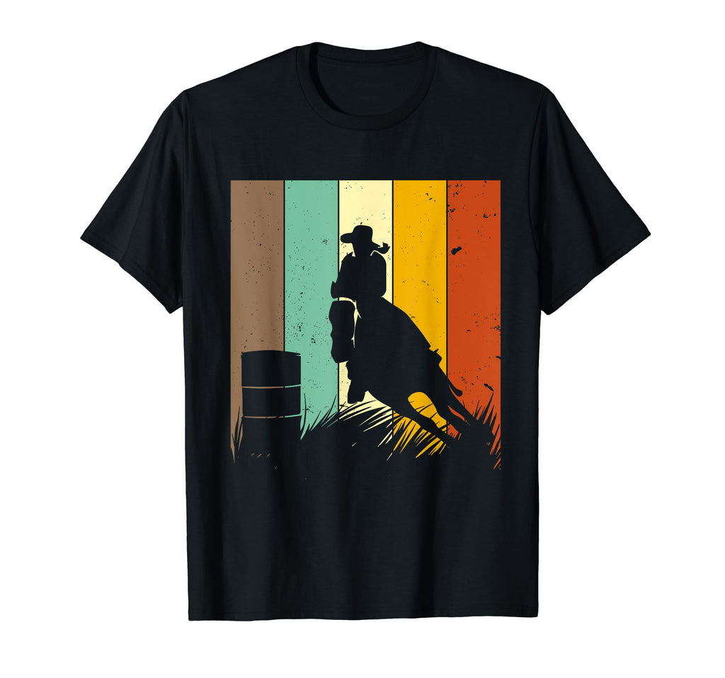 Barrel Racing 80S Western Horse T-Shirt - Fun Novelty Design for Adults - T-Shirt, Sweatshirt, Hoodie