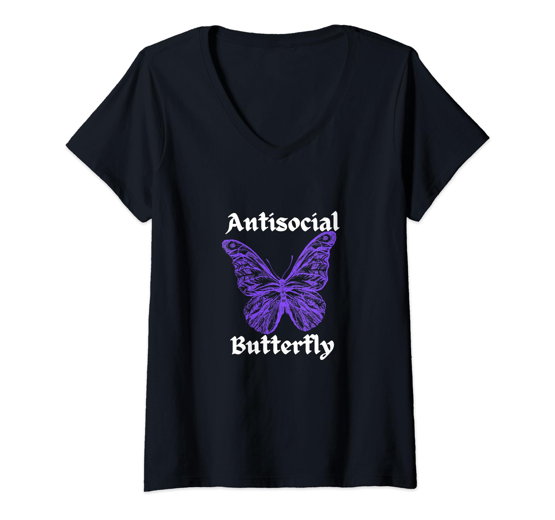 Womens Antisocial Butterfly V T-Shirt - Casual Everyday Wear for Adults - T-Shirt, Sweatshirt, Hoodie