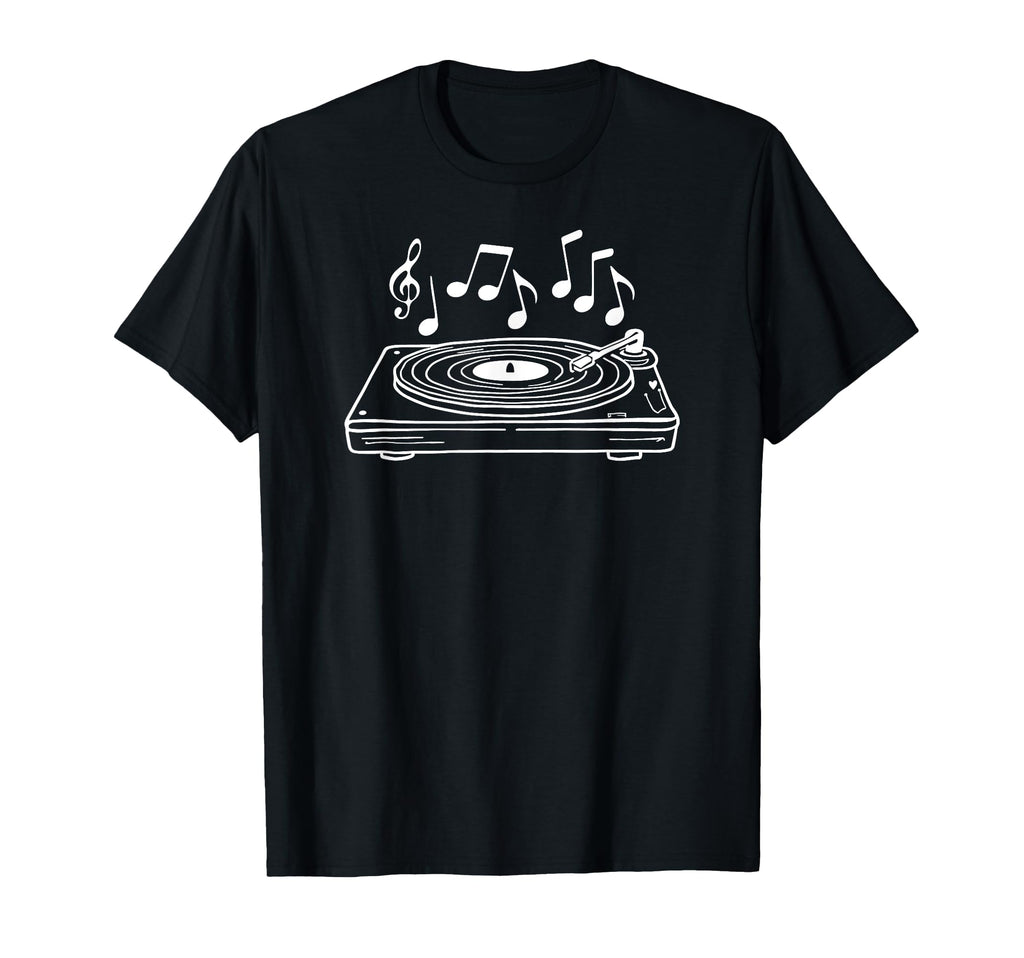 Vinyl Record Player Sketch Music Lovers T-Shirt - Unique Graphic for Adults - T-Shirt, Sweatshirt, Hoodie