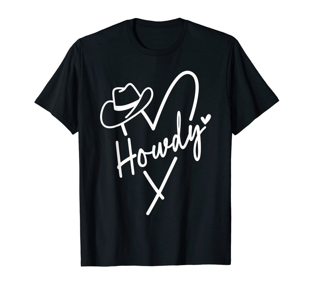 Howdy Heart Western Cowboy Hat T-Shirt - Custom Art Print Men Women - T-Shirt, Sweatshirt, Hoodie