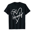 Howdy Heart Western Cowboy Hat T-Shirt - Custom Art Print Men Women - T-Shirt, Sweatshirt, Hoodie