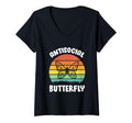 Funny Antisocial Butterfly V Neck T-Shirt - Graphic Print Unisex - T-Shirt, Sweatshirt, Hoodie