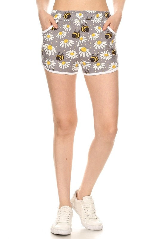 Bee Daisy Soft Lounge Shorts - Adult & Kids T-Shirts, Sweatshirts & Hoodies apparel design preview 1