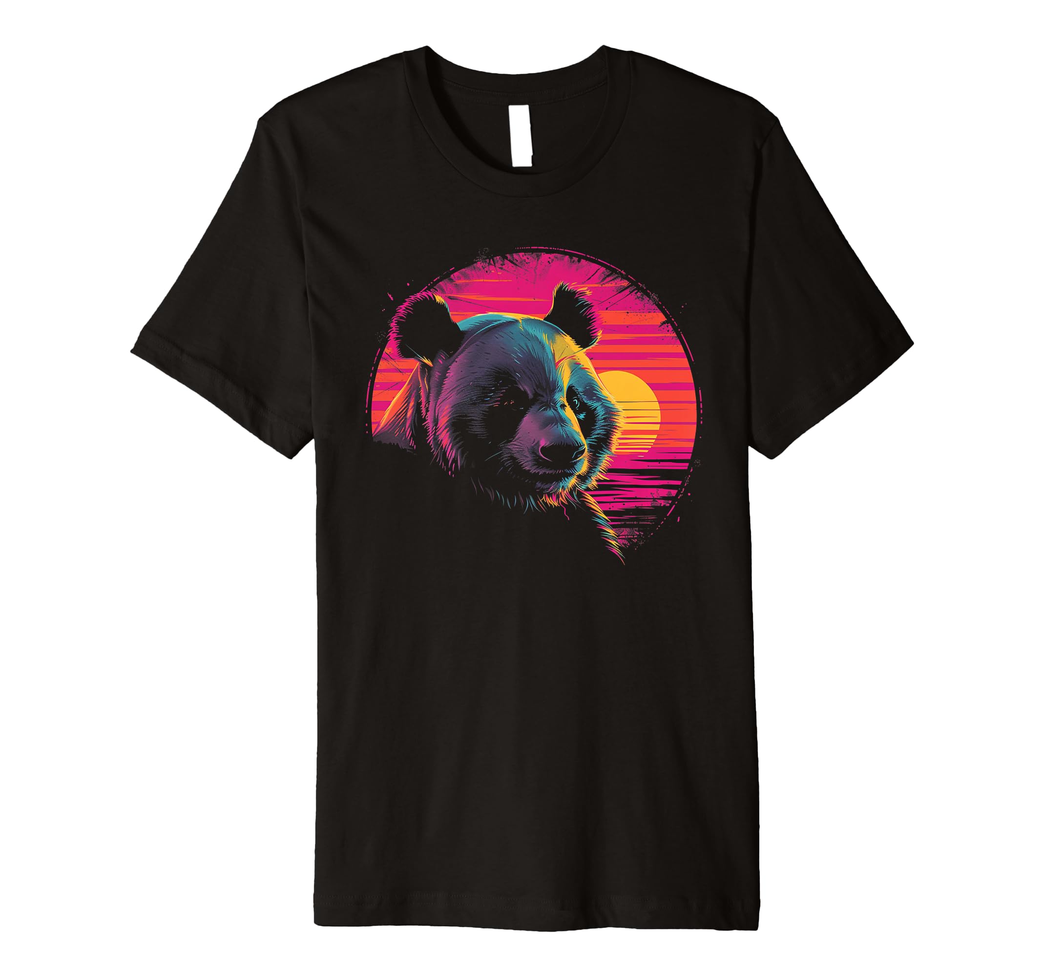 Panda Vaporwave Aesthetic Synthwave T-Shirt - Minimalist Print for Adults - T-Shirt, Sweatshirt, Hoodie