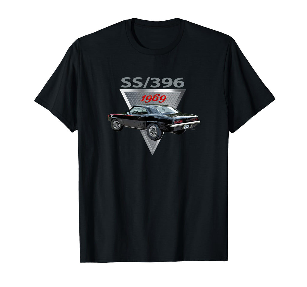 Car Black 1969 Ss 396 American T-Shirt - Aesthetic Graphic for Adults - T-Shirt, Sweatshirt, Hoodie