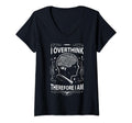 Womens I Overthink Therefore I Am Funny T-Shirt - Minimalist Print Unisex - T-Shirt, Sweatshirt, Hoodie