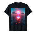 Vaporwave Aesthetic Sunset Above Reflecting T-Shirt - Graphic Print Unisex - T-Shirt, Sweatshirt, Hoodie