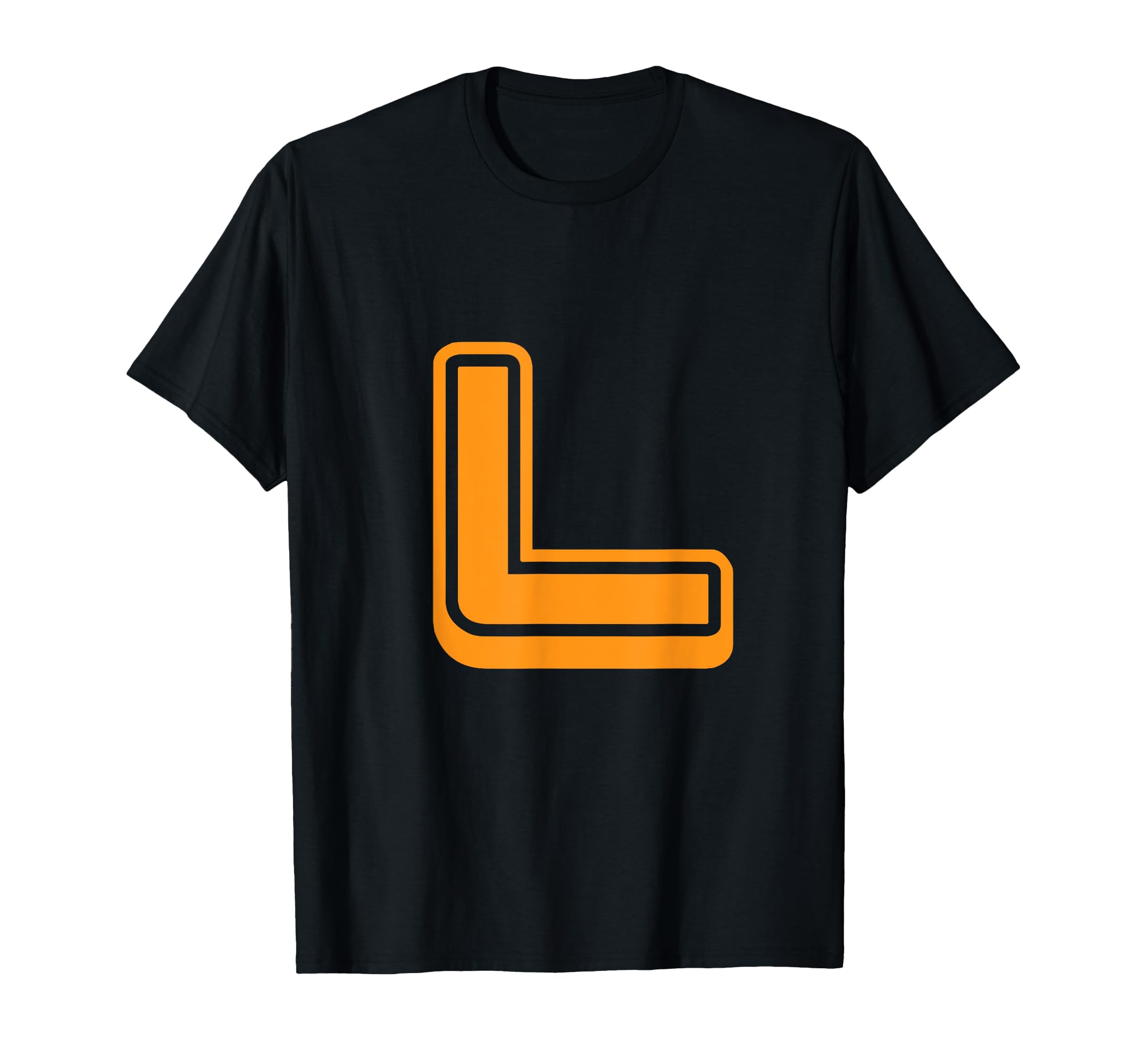 Bold Letter Orange L Outline Alphabet T-Shirt - Trendy Graphic Unisex - T-Shirt, Sweatshirt, Hoodie