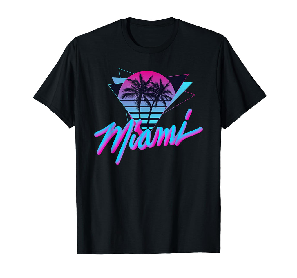 Miami Palm Trees Vaperwave Synthwave 80S T-Shirt - Trendy Graphic Men Women - T-Shirt, Sweatshirt, Hoodie