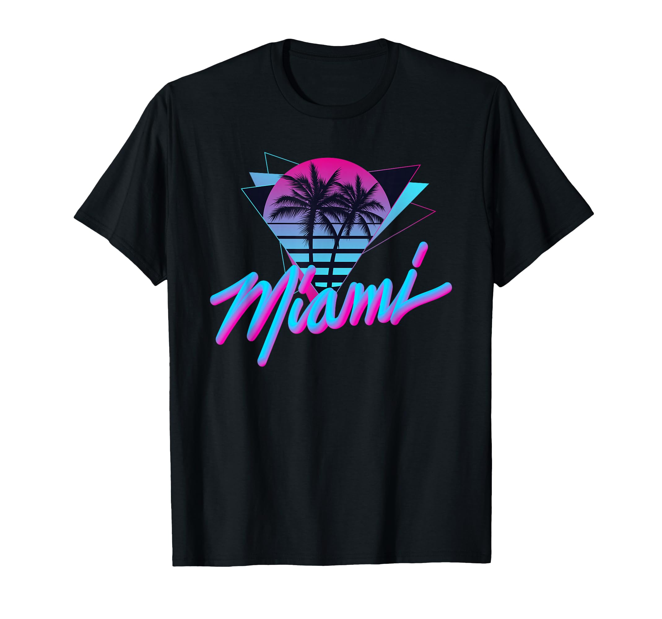 Miami Palm Trees Vaperwave Synthwave 80S T-Shirt - Trendy Graphic Men Women - T-Shirt, Sweatshirt, Hoodie