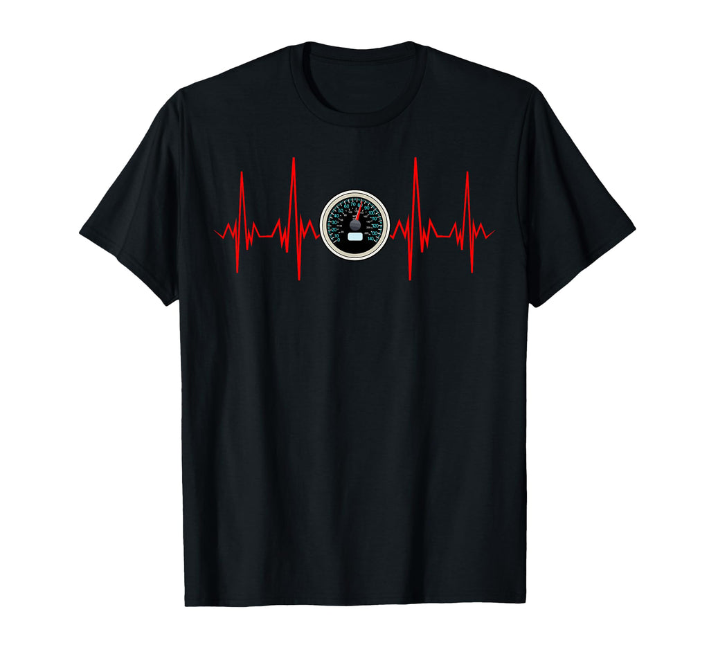 Car Speedometer Heartbeat Race Car T-Shirt - Aesthetic Graphic Men Women - T-Shirt, Sweatshirt, Hoodie