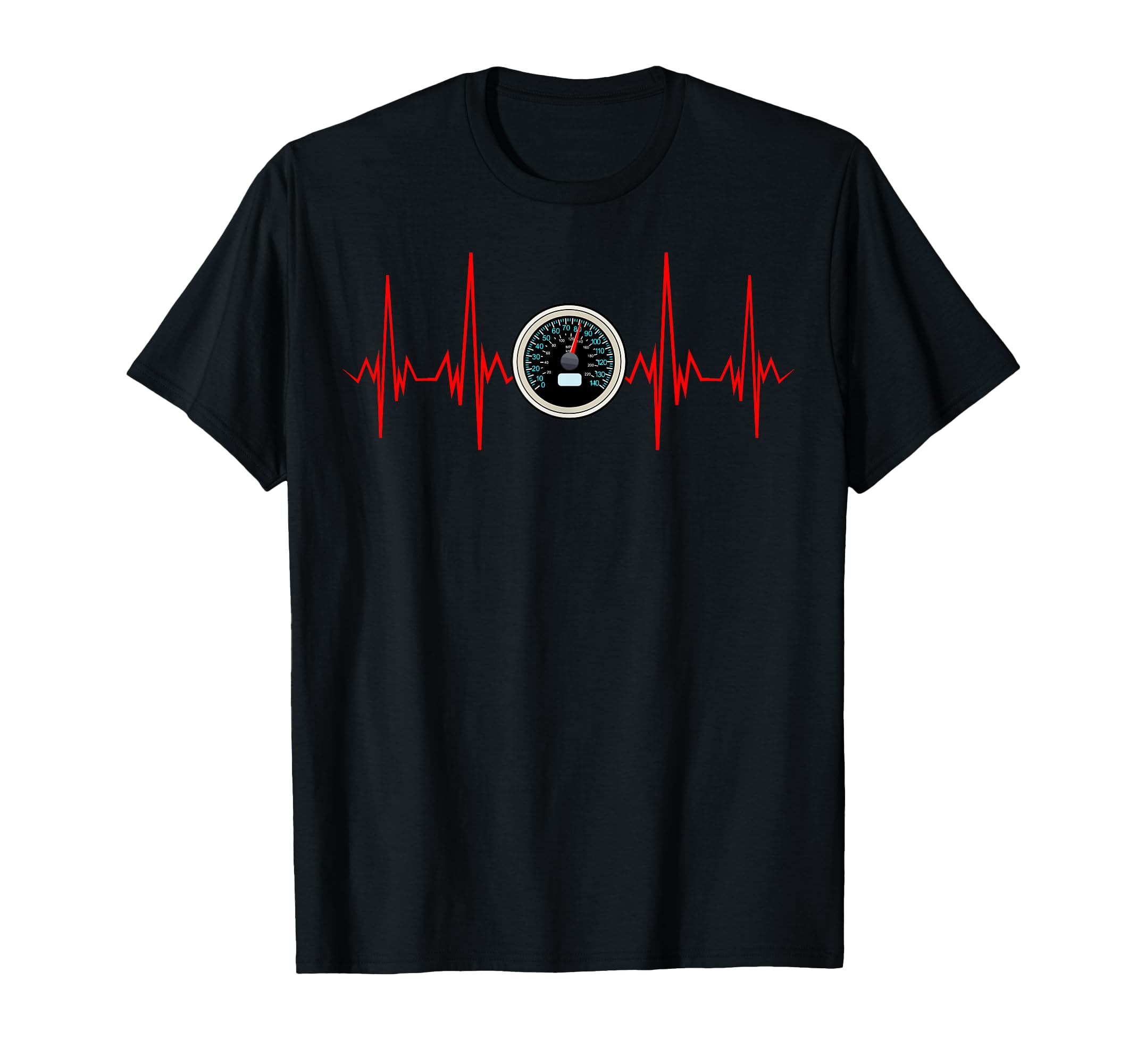 Car Speedometer Heartbeat Race Car T-Shirt - Aesthetic Graphic Men Women - T-Shirt, Sweatshirt, Hoodie