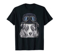 Australian Shepherd Wearing Motorcycle T-Shirt - Minimalist Print Unisex - T-Shirt, Sweatshirt, Hoodie