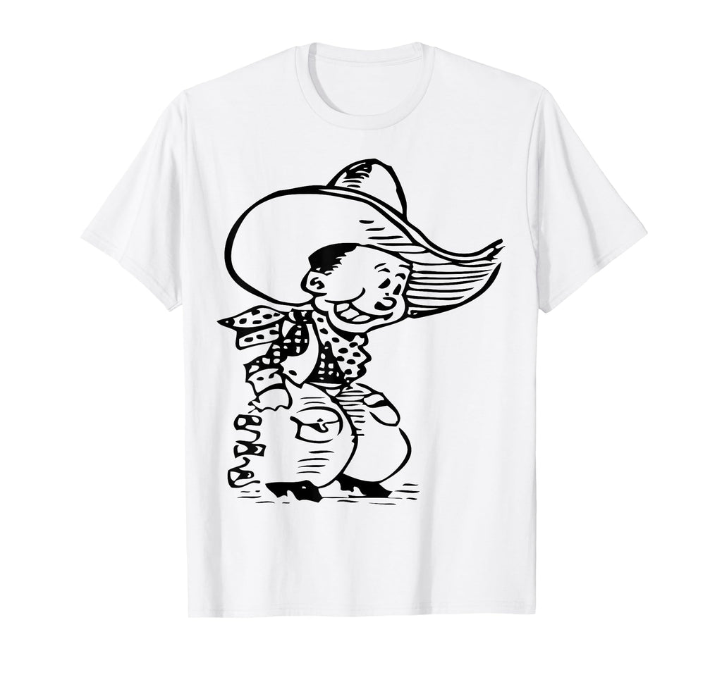 Cowboy Cartoon T-Shirt - Graphic Print Men Women - T-Shirt, Sweatshirt, Hoodie