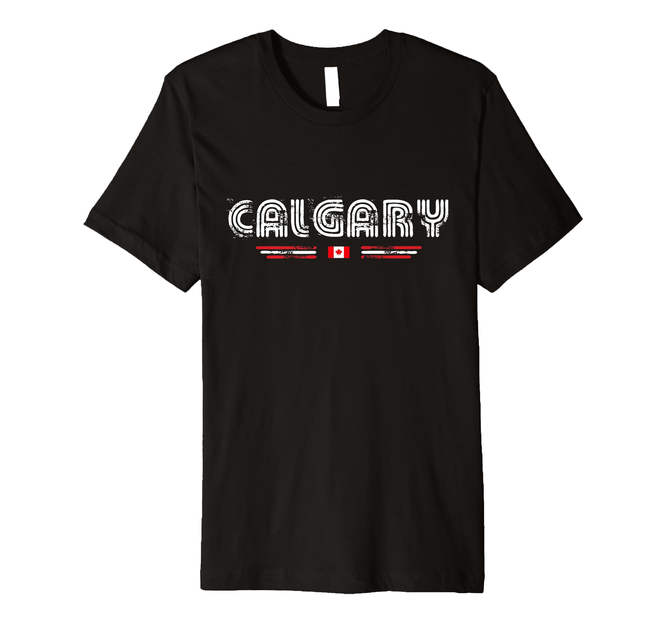 Calgary Canada 70S 80S Type Flag T-Shirt - Unique Graphic Men Women - T-Shirt, Sweatshirt, Hoodie