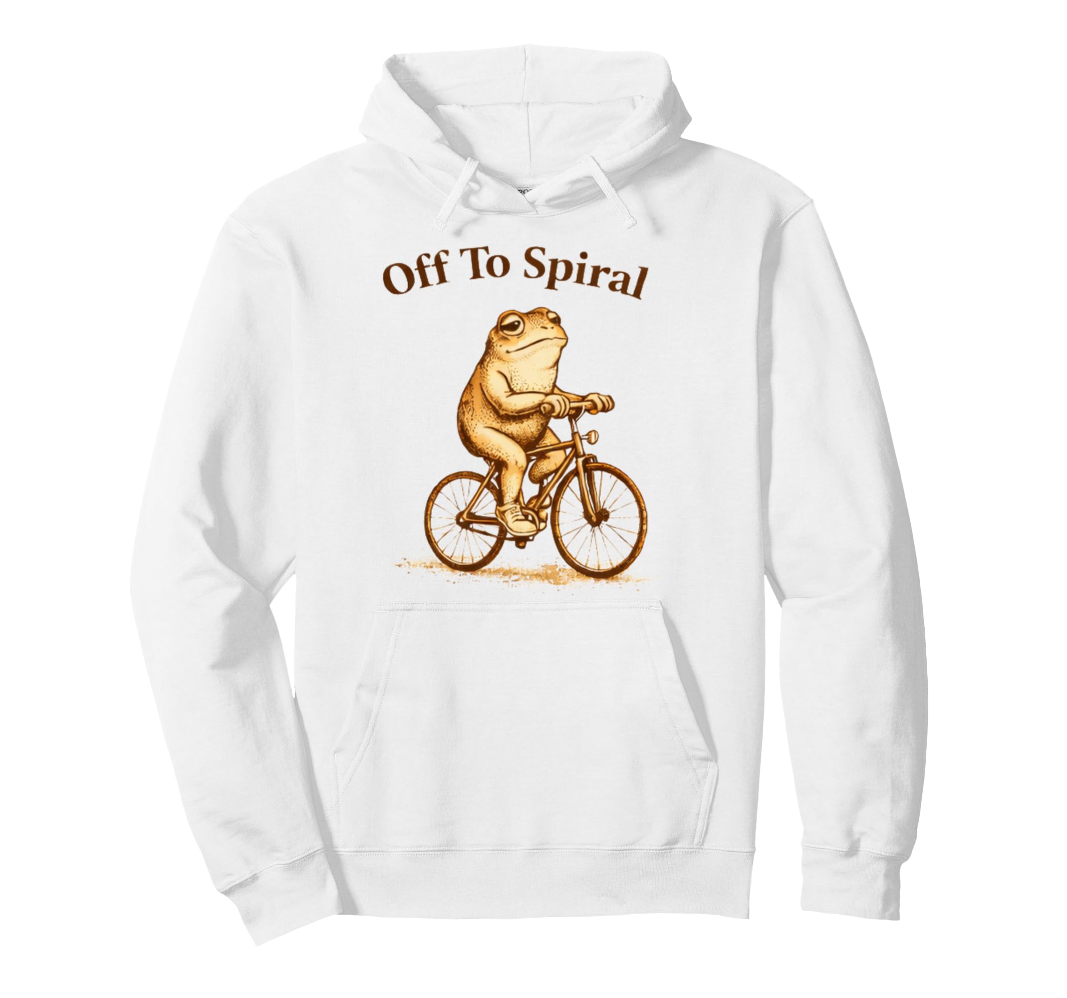 Off To Spiral Funny Frog Bicycle Meme Hoodie - Unique Graphic Men Women - T-Shirt, Sweatshirt, Hoodie