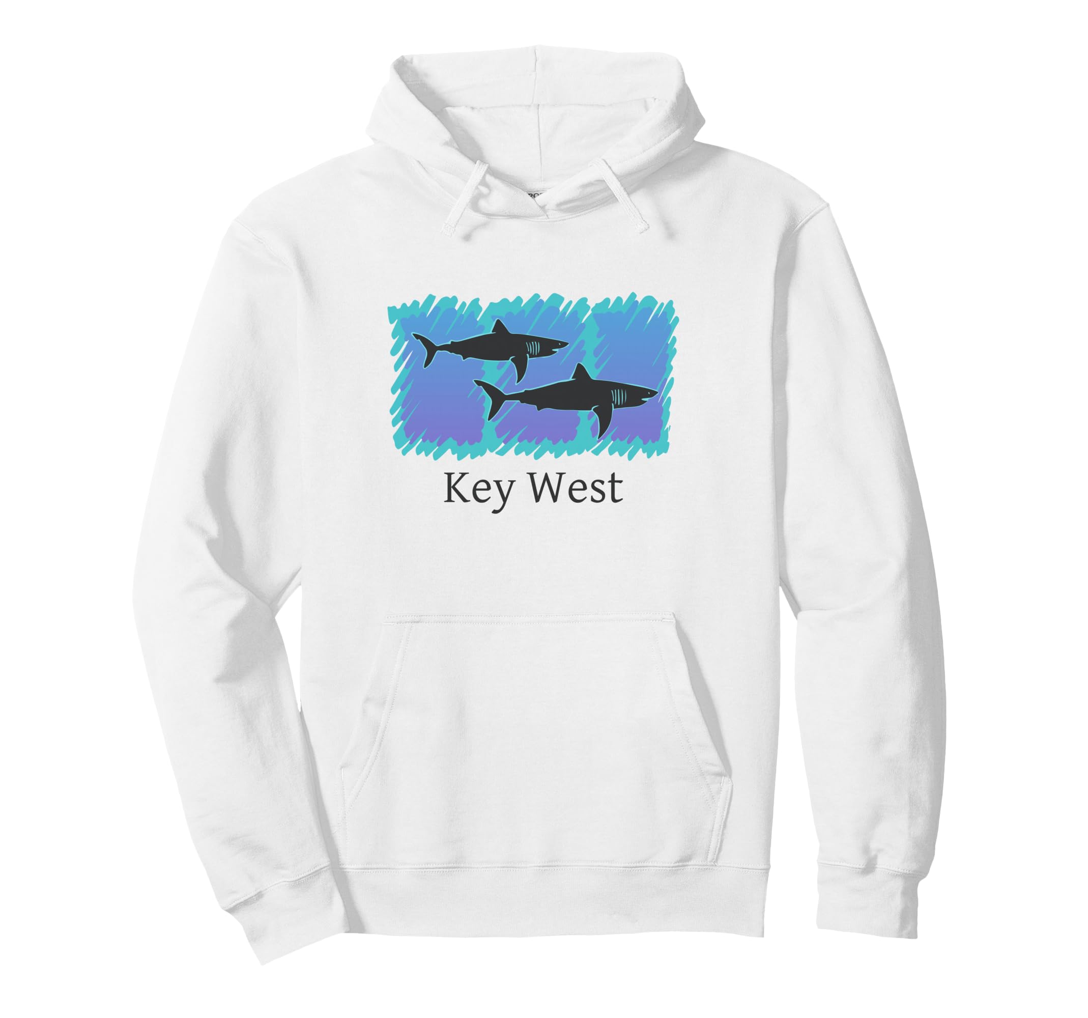 Key West Florida Shark Hoodie - Custom Art Print for Adults - T-Shirt, Sweatshirt, Hoodie