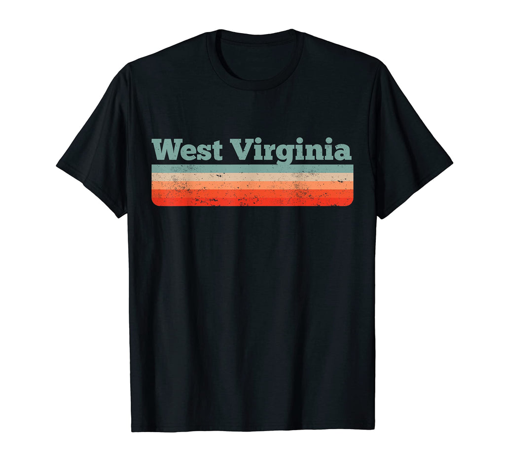 West Virginia Distressed 80S 90S T-Shirt - Fun Novelty Design for Adults - T-Shirt, Sweatshirt, Hoodie