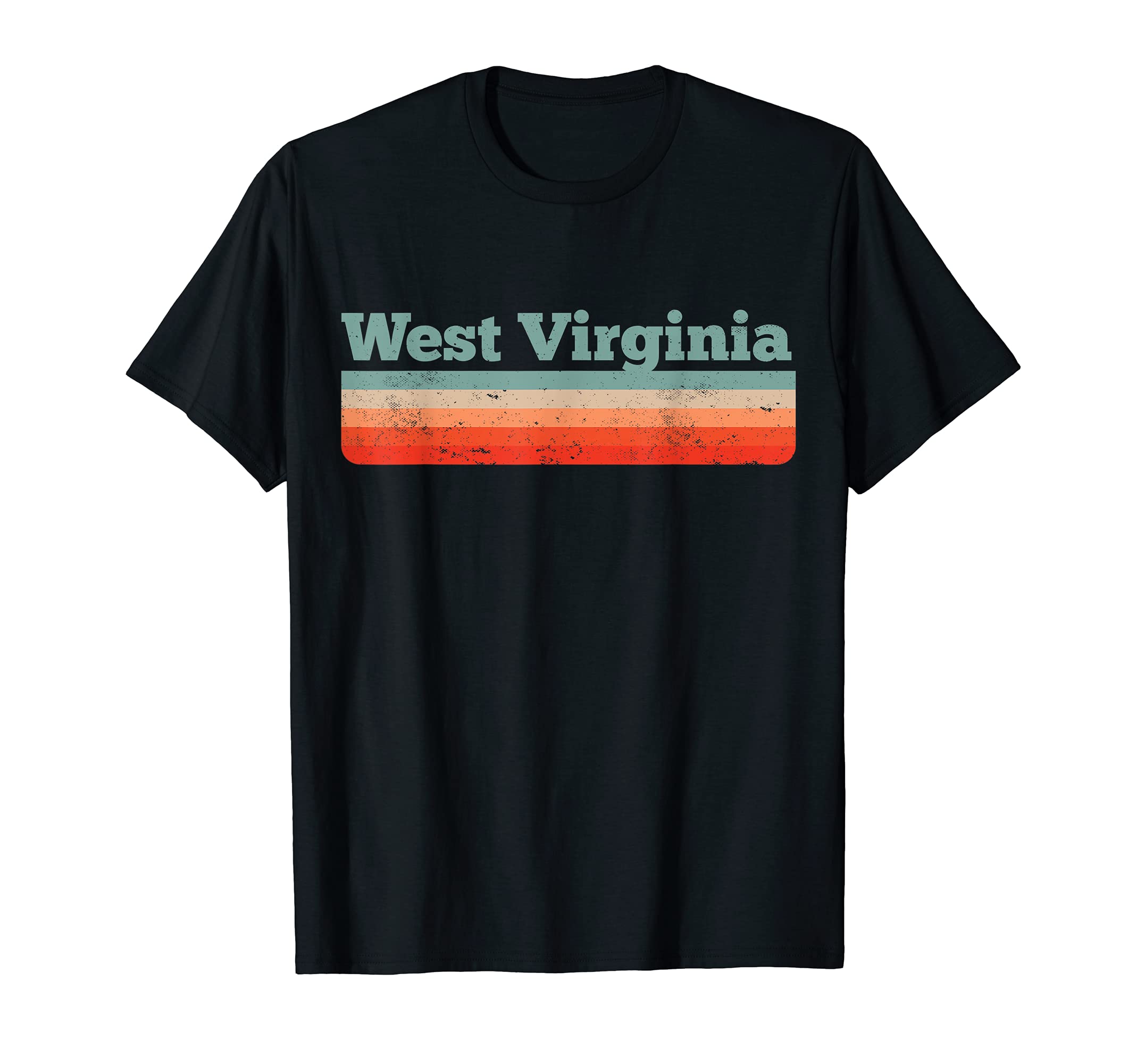 West Virginia Distressed 80S 90S T-Shirt - Fun Novelty Design for Adults - T-Shirt, Sweatshirt, Hoodie