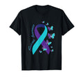 Ribbon Butterfly Suicide Awareness T-Shirt - Unique Graphic Men Women - T-Shirt, Sweatshirt, Hoodie