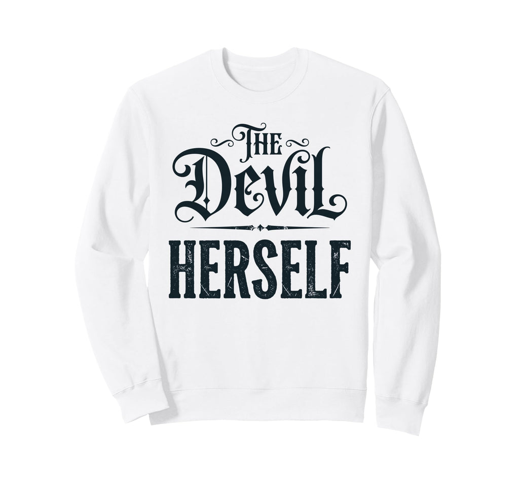 Devil Herself Occult Dark Sweatshirt - Fun Novelty Design for Adults - T-Shirt, Sweatshirt, Hoodie