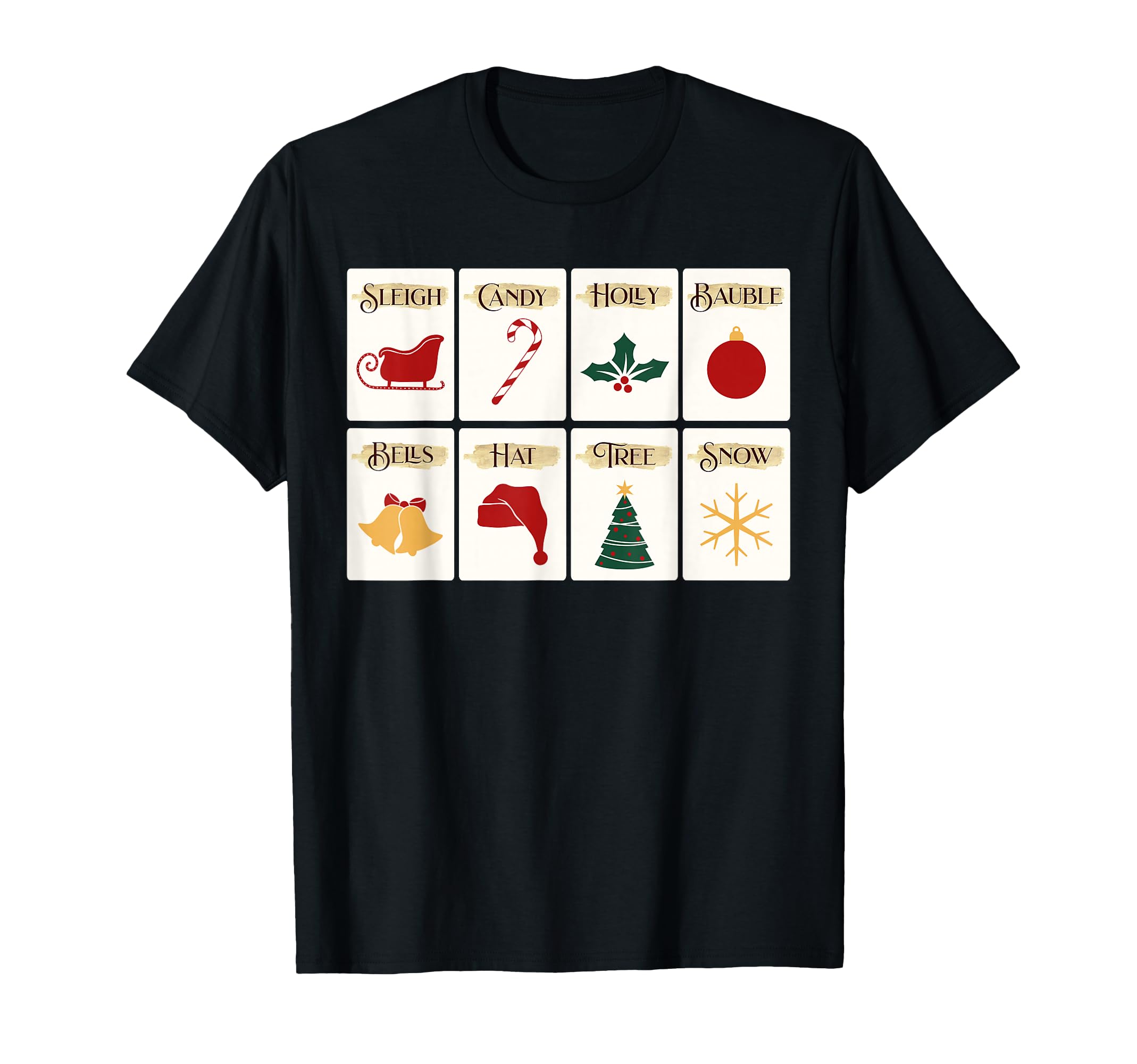 Icons Holiday Typography Art T-Shirt - Custom Art Print Men Women - T-Shirt, Sweatshirt, Hoodie