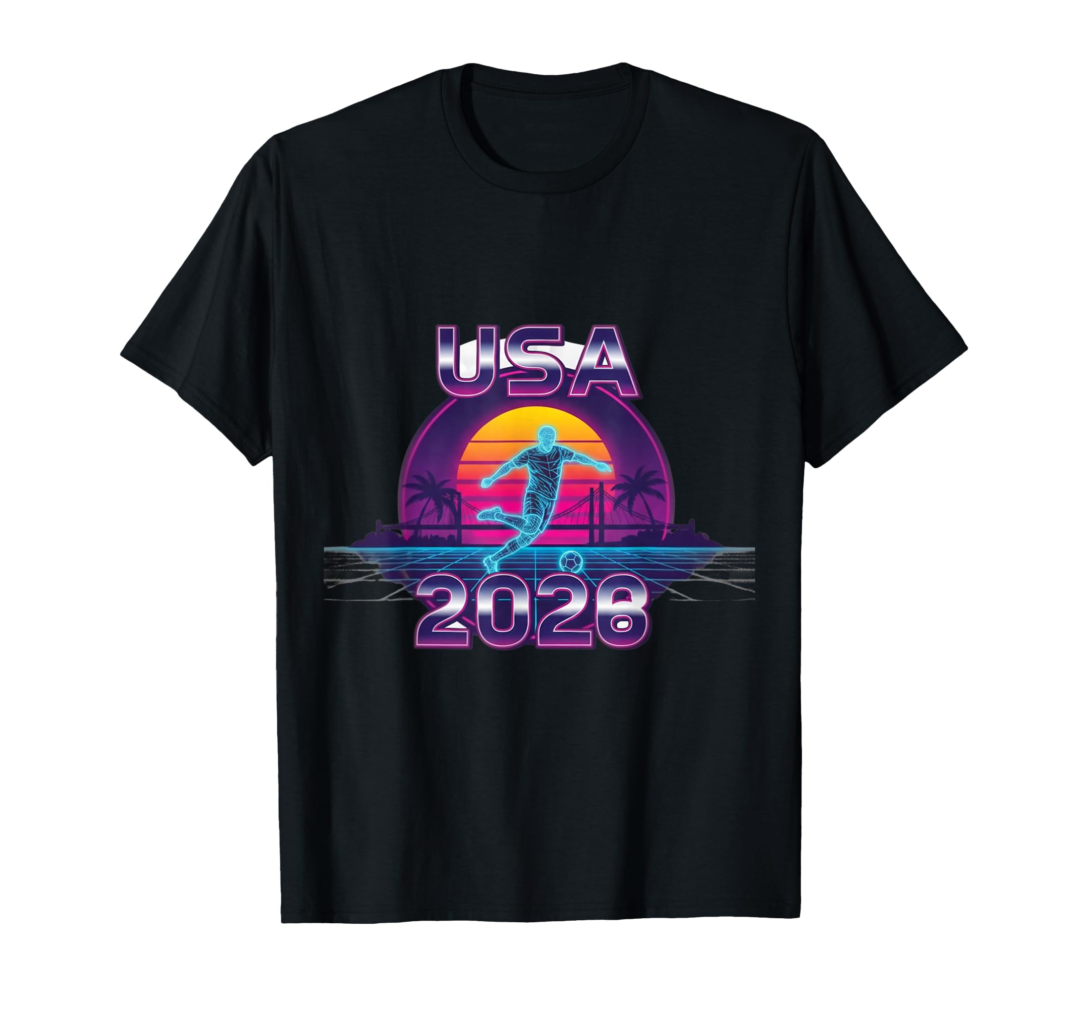 Outrun 80S Soccer Player Synthwave T-Shirt - Fun Novelty Design Men Women - T-Shirt, Sweatshirt, Hoodie