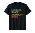 Legend Since January 2005 Birthday T-Shirt - Unique Graphic Unisex - T-Shirt, Sweatshirt, Hoodie