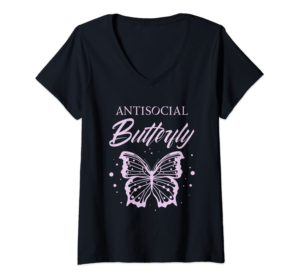 Womens Antisocial Butterfly Introvert T-Shirt - Graphic Print for Adults - T-Shirt, Sweatshirt, Hoodie