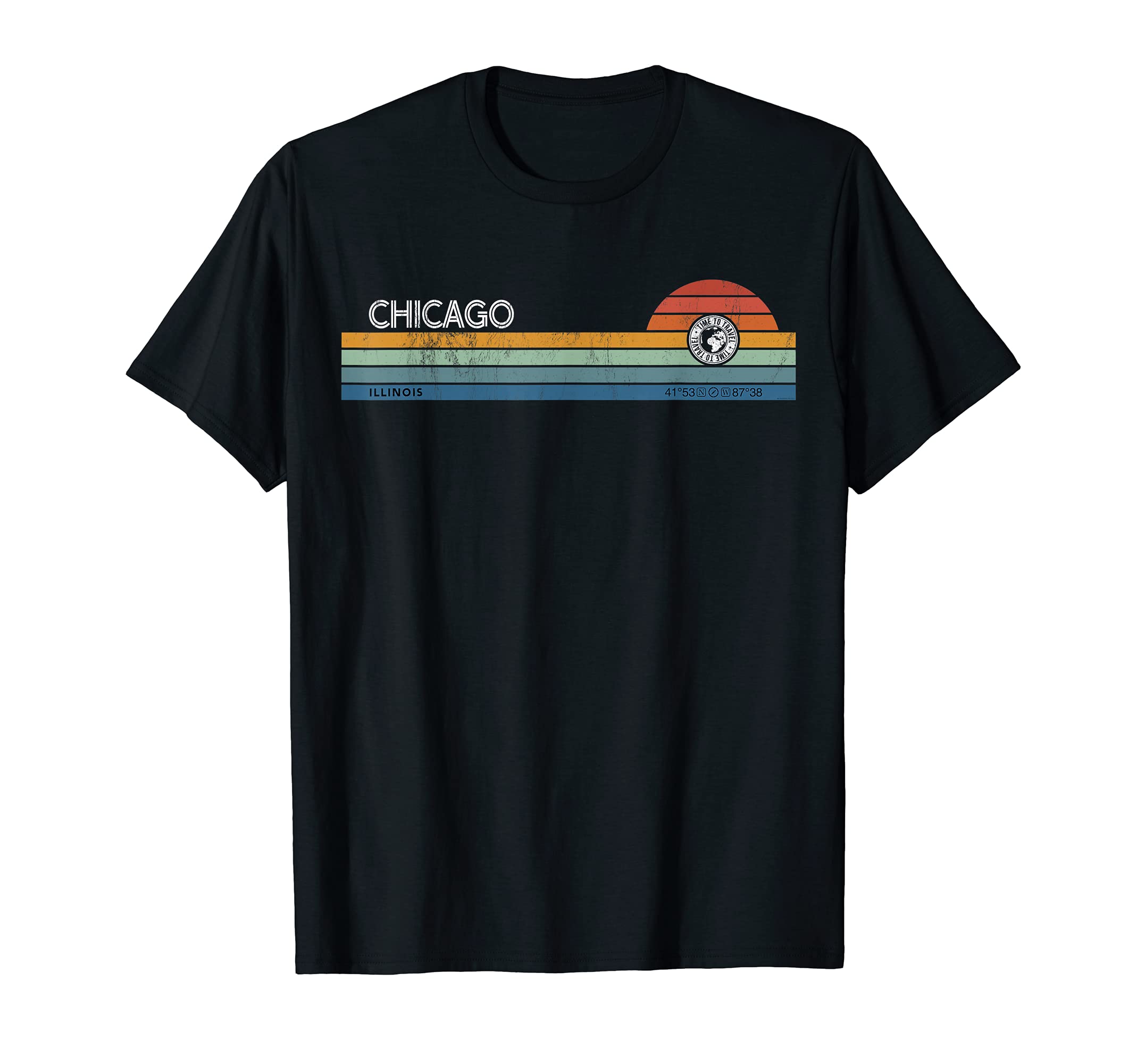 Chicago Illinois Usa America Sunset T-Shirt - Unique Graphic Unisex - T-Shirt, Sweatshirt, Hoodie