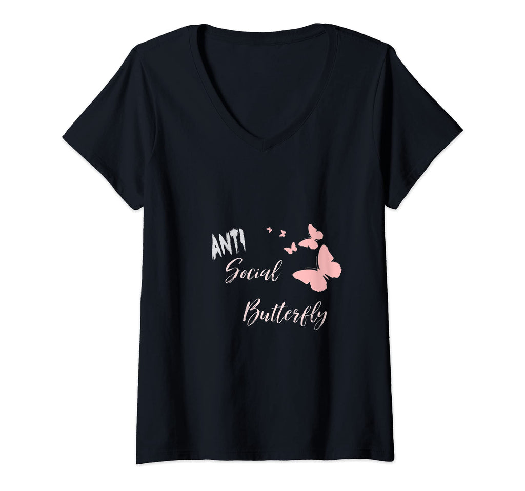 Womens Anti Social Butterfly T-Shirt - Casual Everyday Wear Unisex - T-Shirt, Sweatshirt, Hoodie