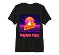 Pumpkin Vibes Synthwave Pie Sunset 80S T-Shirt - Streetwear Style Unisex - T-Shirt, Sweatshirt, Hoodie