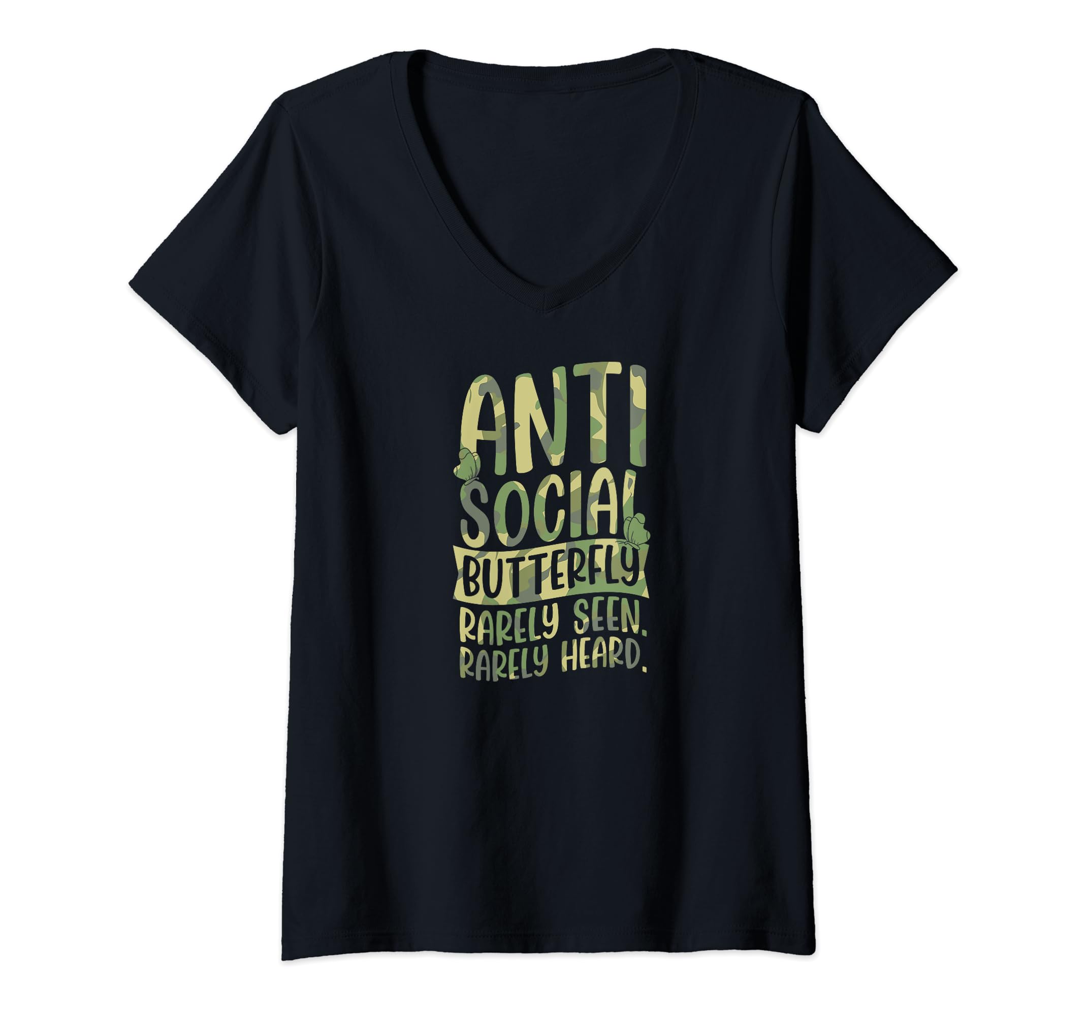 Womens Antisocial Butterfly Rarely Seen T-Shirt - Graphic Print for Adults - T-Shirt, Sweatshirt, Hoodie