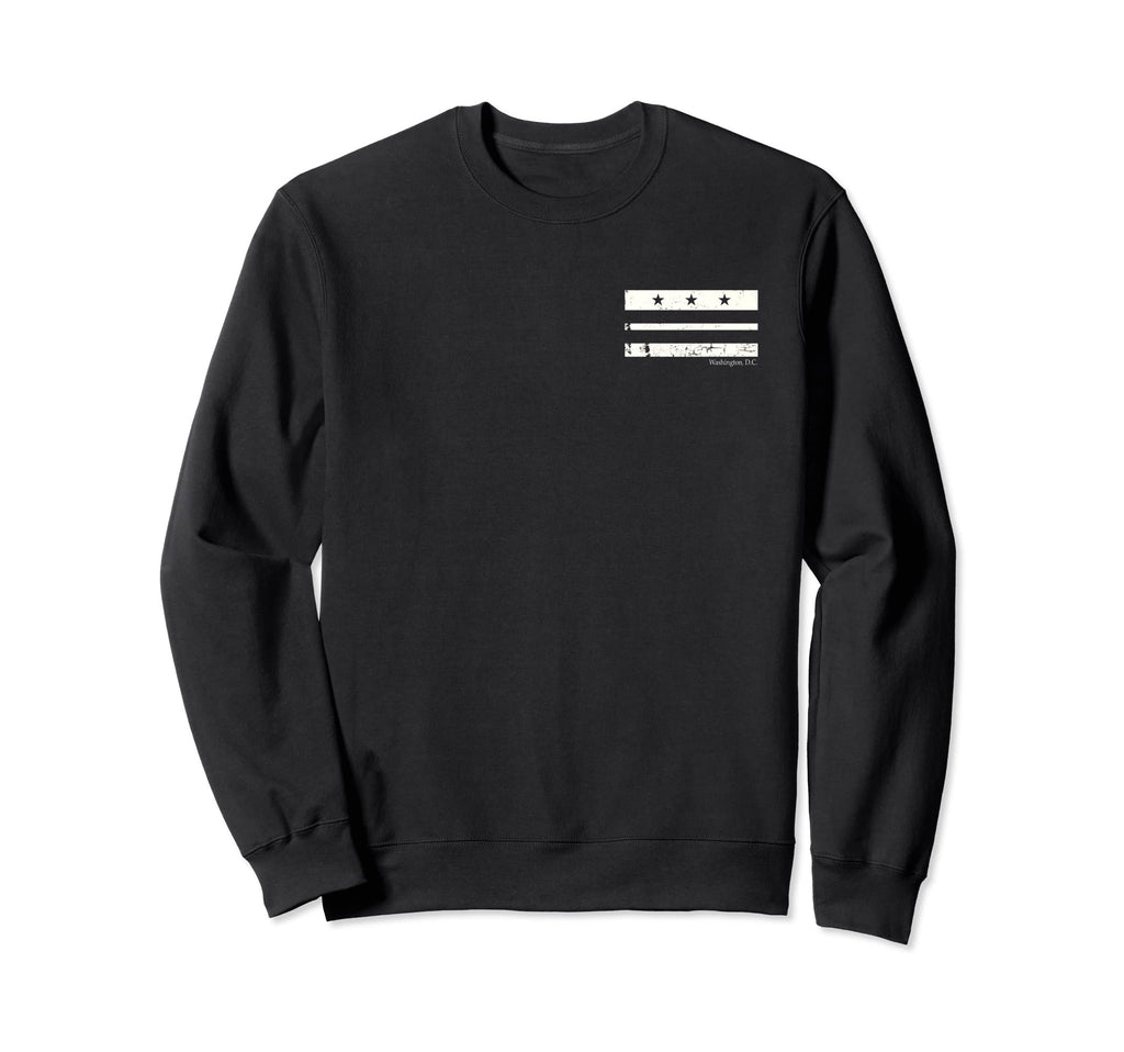 Washington Dc Flag Novelty Distressed Sweatshirt - Novelty Apparel Unisex - T-Shirt, Sweatshirt, Hoodie