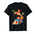 Americana Parrot Red Hair Pin Up T-Shirt - Fun Novelty Design Men Women - T-Shirt, Sweatshirt, Hoodie